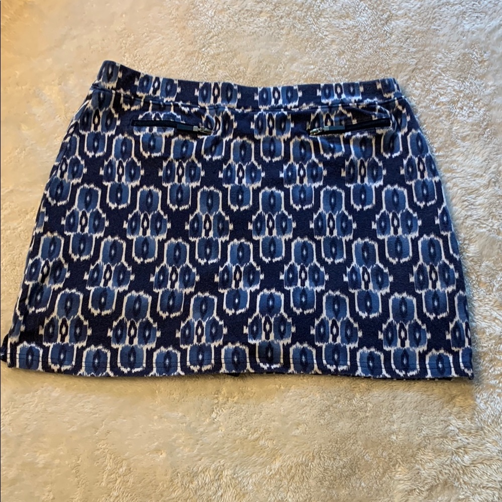 Jones New York Blue and White Casual Mini Skirt